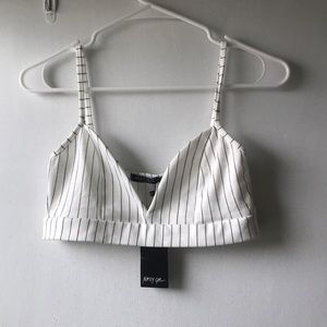 Nasty Gal Pinstripe Bralette Top New with Tags